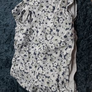 Flower design Jean skirt